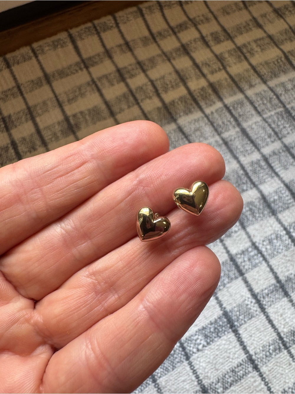 J. Crew Gold Heart Stud Earrings